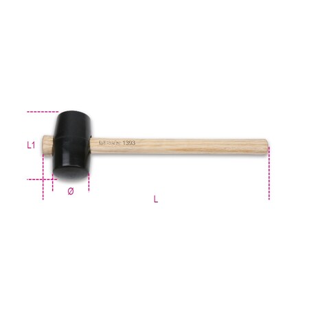 Beta Hard Rubber Head Hammer, 70mm 13930070